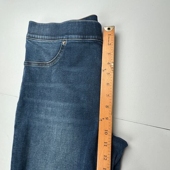 Spanx Jeans Womens Extra Large Blue Pullon Stretch Skinny Ankle Raw Hem Slimming - Picture 11 of 14